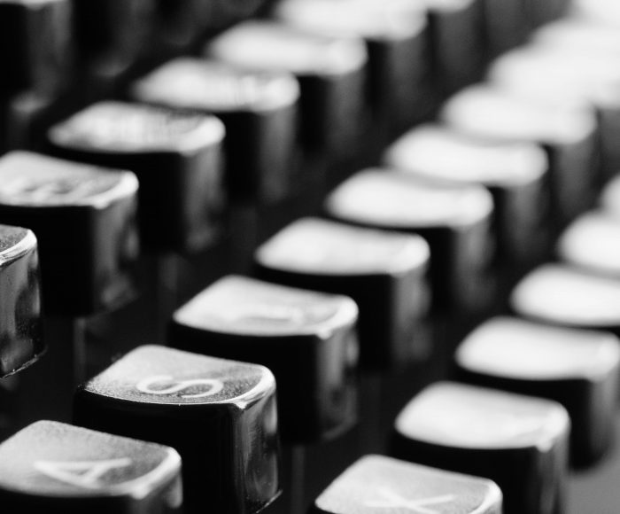 close up of the letter keys on an old typewriter